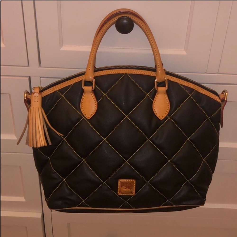 Dooney & Bourke Large Black Quilted Satchel